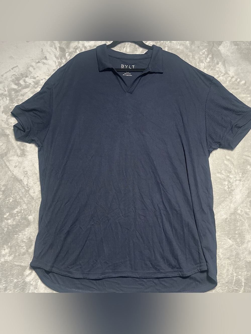 BYLT Ribbed Stretch Performance Polo Shirt Men’s 3XL Navy Blue